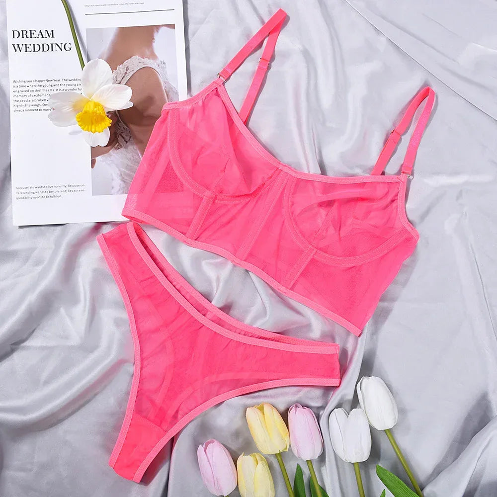 Underwear Mesh Gathered See-Through Comfortable Women's Suit - DanaFashionstore