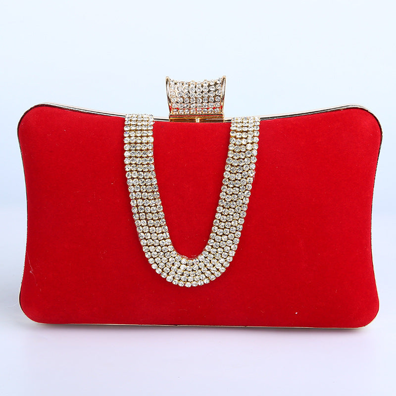 Suede European And American Food Bag U-shaped Diamond - Dana Fashion