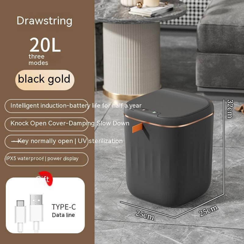 Smart Trash Can With Lid For Bedroom And Living Room Kitchen Storage Box Trash Can Induction Small Car Box Automatic Smart Dustbin Smart Trash Bin $133.38 Dana Fashion Color: Black Gold style: 20L Toys & Hobbies Summary: It senses people approaching and o