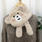 Winter Women Novelty Warm Cute Bear Plush Scarf Lamb Wool - DanaFashionstore
