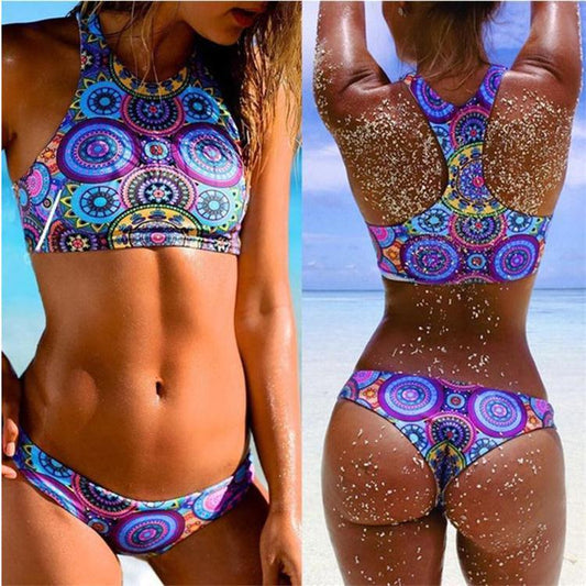 New Low Waist Triangle Bikinis High Neck Brazilian Swimwear Swimsuit Swimsuit Bikini Set Brazilian Beachwear Biquini - DanaFashionstore