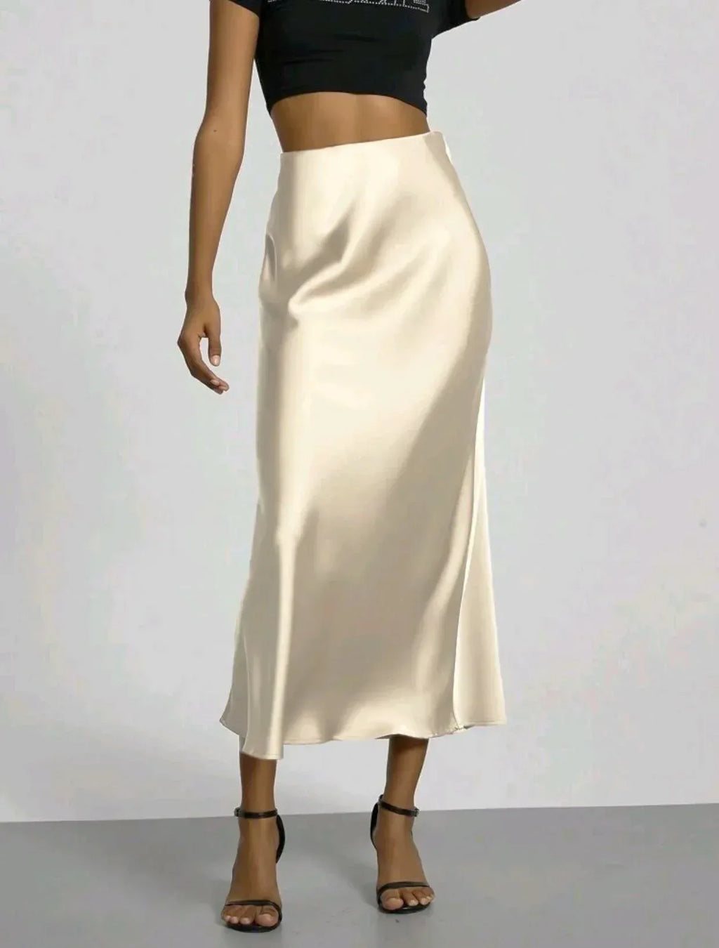 Women's Slim Fit Satin Skirt Fashion Chic Solid Long Skirt - DanaFashionstore