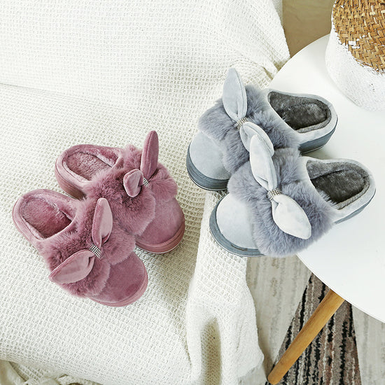 Women's Thick-soled Winter High-heeled Cotton Slippers