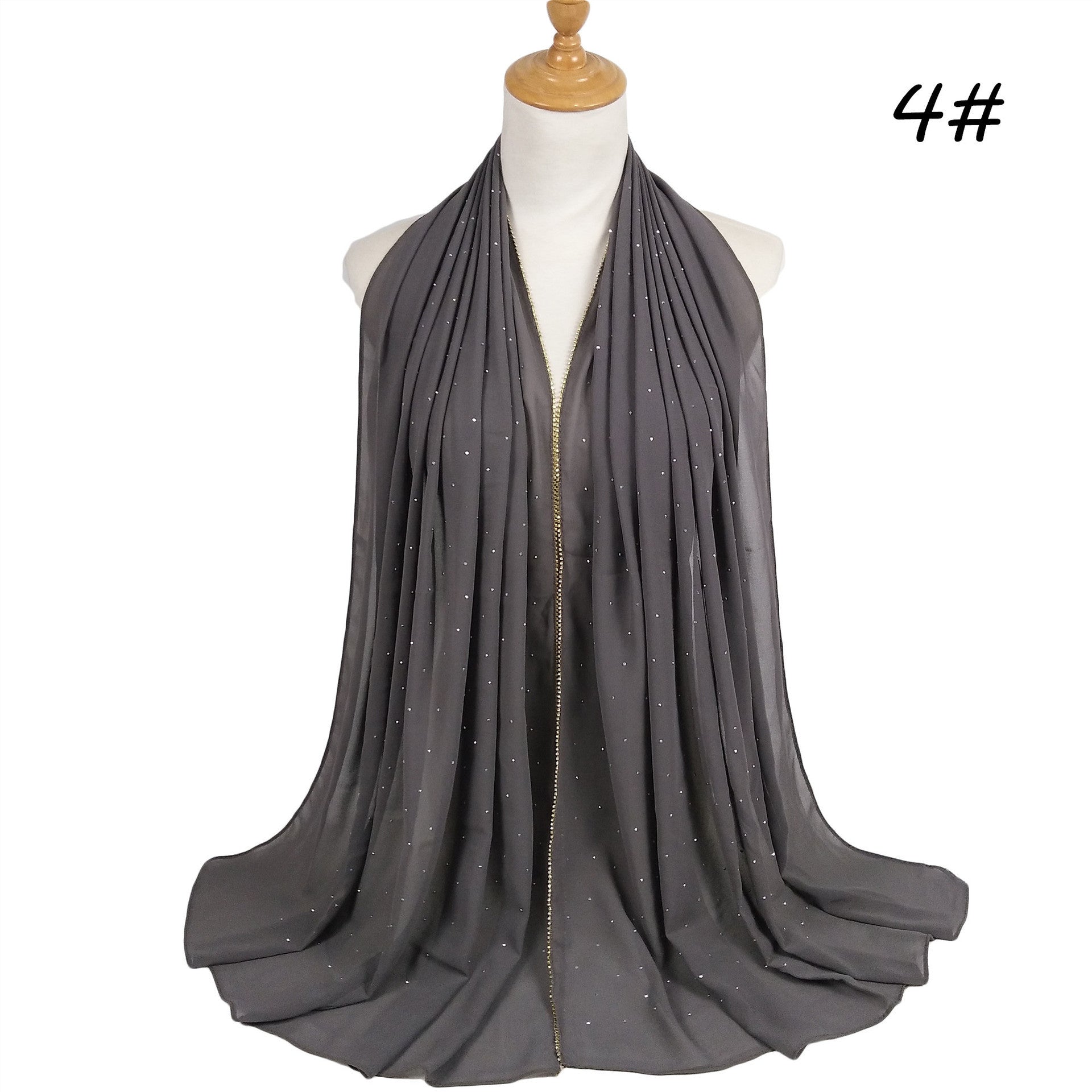 Chain Pearl Chiffon Hui Hood