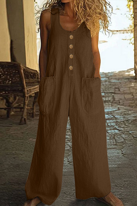 Sleeveless Casual One-piece Wide Leg Jumpsuit