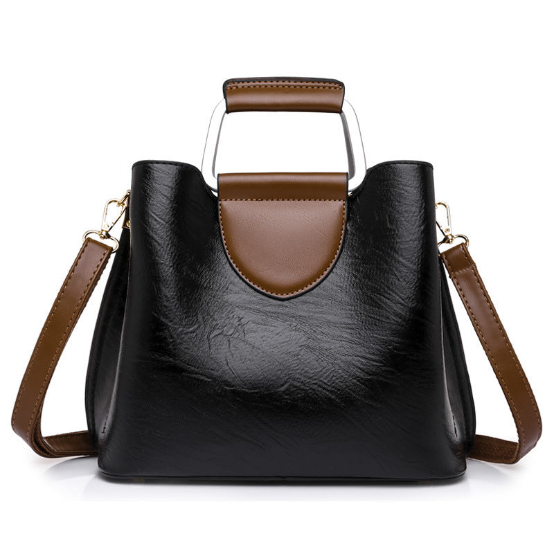 Large Capacity Totes Middle-aged High-grade Soft Leather Shoulder - Dana Fashion