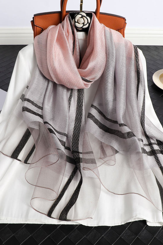 Women's Korean Style Silk Plaid Scarf