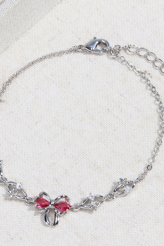 Sweet Bow Heart Rhinestone Bracelet Y2K Ins Fashion Chain Bracelet Valentine's Day