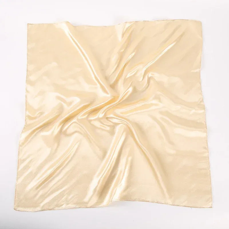 Solid Color Square Scarf Artificial Silk Small Square Towel - DanaFashionstore