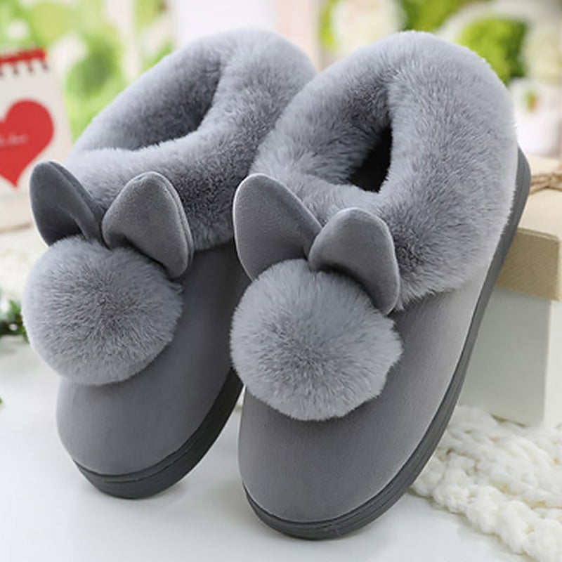 Rabbit slip-on cotton slippers
