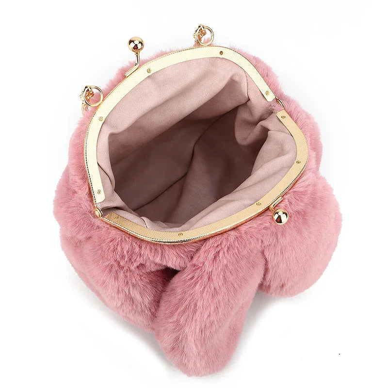 Fashion chain ear plush handbag - DanaFashionstore