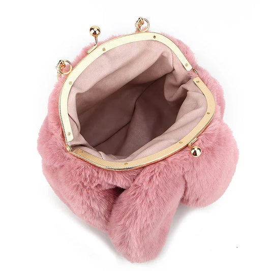 Fashion chain ear plush handbag - DanaFashionstore