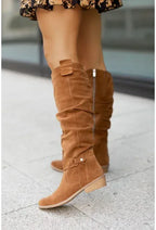 Low Heel Side Zipper High Top Women Boots - DanaFashionstore