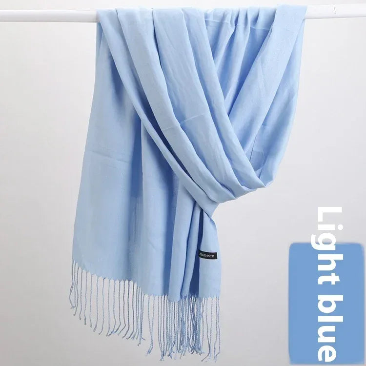 Pure Color Warm Keeping Scarf All-match Cashmere Shawl - DanaFashionstore