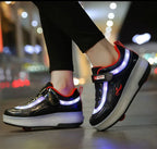 Sports Shoelace Wheels Shoes Men And Women Pulley Student Single And Double Wheel - DanaFashionstore
