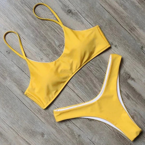 Women's Simple Clean Solid Color Bikini Swimsuit - DanaFashionstore