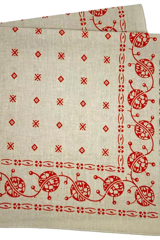 Cotton Vintage Printed Square Scarf Riding Pocket