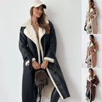 Winter Jacket With Belt Fashion Double Breasted Lapel Windbreaker Women's Long Trench Coat Mid-length Overcoat Clothing - DanaFashionstore