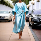 Elegant Flower Beads Satin Dress 2026 - Commuting Professional Dress - DanaFashionstore
