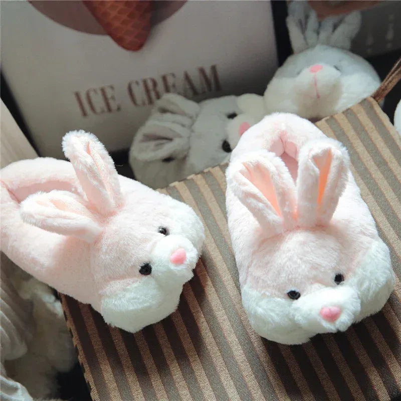 Female Winter Warm Rabbit Home Couple Slippers - DanaFashionstore