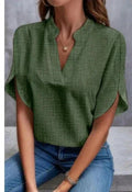 Summer Short-sleeved Chiffon Shirt New V-neck Shirt Women's Casual Versatile Clothing - DanaFashionstore