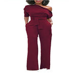 Off-Shoulder Buttoned Wide-Leg Pants 2026 - Casual Jumpsuit - DanaFashionstore