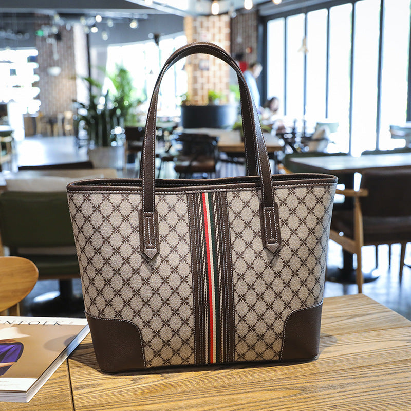 Korean Fashion Printed Tote Large Capacity Shoulder Bag - Dana Fashion