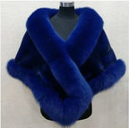 Imitated Mink Fox Fur Cape Coat Plus-sized Dress Shawl - DanaFashionstore