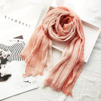 Women's Striped Cotton And Linen Scarf Shawl - DanaFashionstore