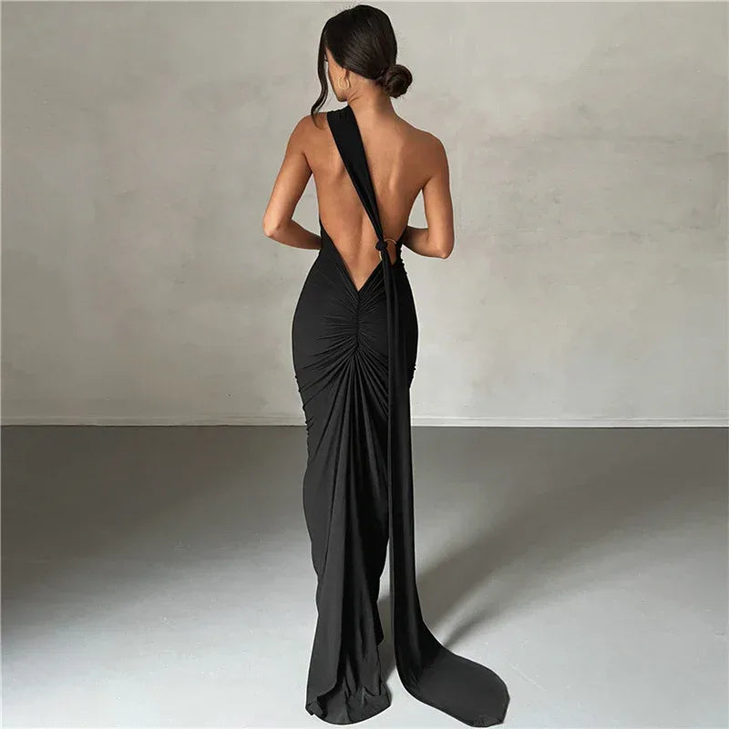 Backless Halter Sheath Dress For Women - DanaFashionstore