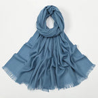 Flat Slub Cotton Solid Color Scarf Breathable Monochrome - DanaFashionstore