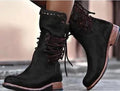 Studded low heel rider boots - DanaFashionstore