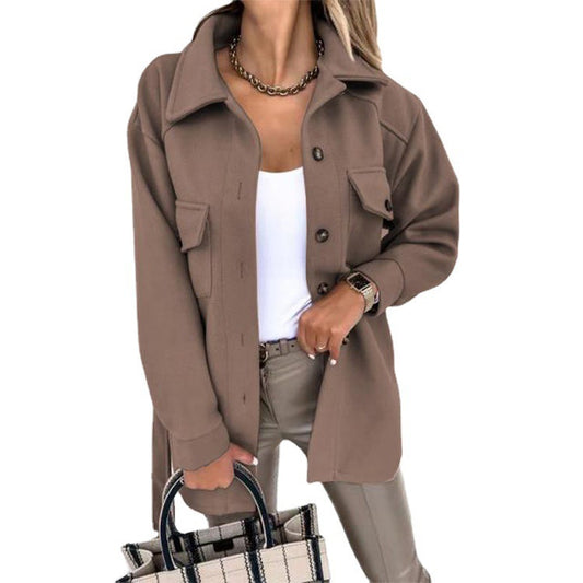 Lapel Jacket Fashion Casual Single-Breasted Coat With Belt Spring Autumn Women's Clothing