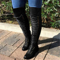 Women's solid color lace-up boots - DanaFashionstore