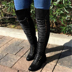 Women's solid color lace-up boots - DanaFashionstore