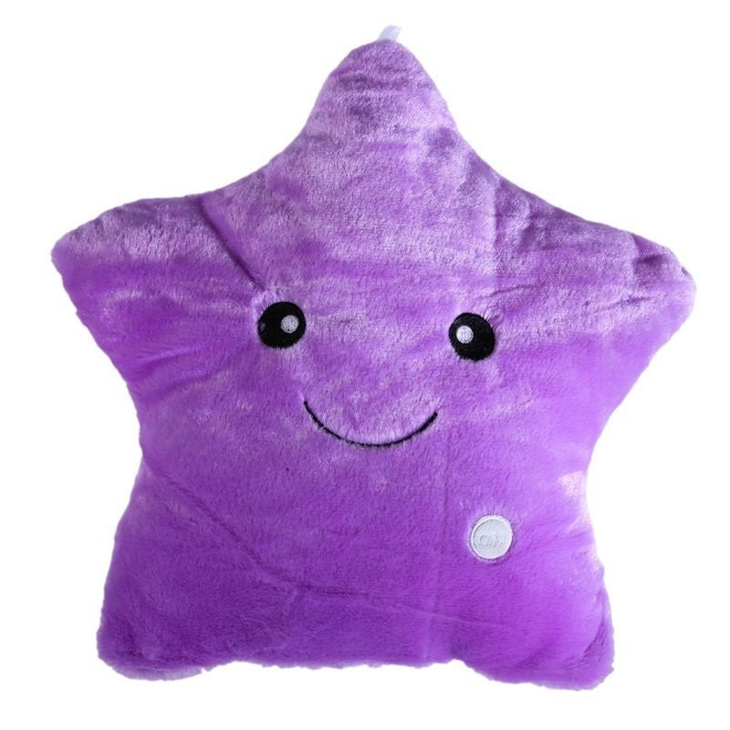 34CM Unique Toy Luminous Pillow Vivid Star Design LED Light Colorful Cushion Stars Plush Pillow Toys Gift For Kids Children Girl $33.37 Dana Fashion Color: Purple style: Pentagram Toys & Hobbies Age Range: >3 years old Filling: PP Cotton Size: 41cm*33cm*1