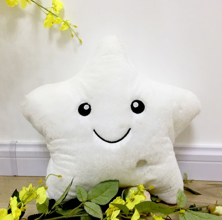 34CM Unique Toy Luminous Pillow Vivid Star Design LED Light Colorful Cushion Stars Plush Pillow Toys Gift For Kids Children Girl $34.49 Dana Fashion Color: White style: Pentagram Toys & Hobbies Age Range: >3 years old Filling: PP Cotton Size: 41cm*33cm*10