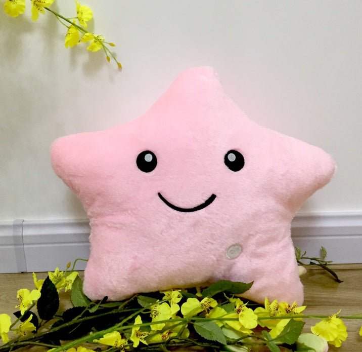 34CM Unique Toy Luminous Pillow Vivid Star Design LED Light Colorful Cushion Stars Plush Pillow Toys Gift For Kids Children Girl $33.37 Dana Fashion Color: Pink style: Pentagram Toys & Hobbies Age Range: >3 years old Filling: PP Cotton Size: 41cm*33cm*10c