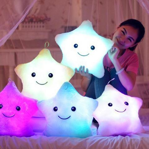 34CM Unique Toy Luminous Pillow Vivid Star Design LED Light Colorful Cushion Stars Plush Pillow Toys Gift For Kids Children Girl $33.72 Dana Fashion Color: Blue style: Bear's paw Toys & Hobbies Age Range: >3 years old Filling: PP Cotton Size: 41cm*33cm*10