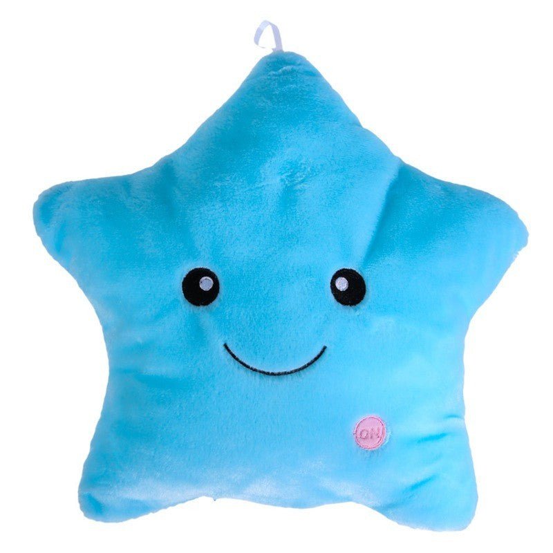 34CM Unique Toy Luminous Pillow Vivid Star Design LED Light Colorful Cushion Stars Plush Pillow Toys Gift For Kids Children Girl $33.06 Dana Fashion Color: Blue style: Pentagram Toys & Hobbies Age Range: >3 years old Filling: PP Cotton Size: 41cm*33cm*10c