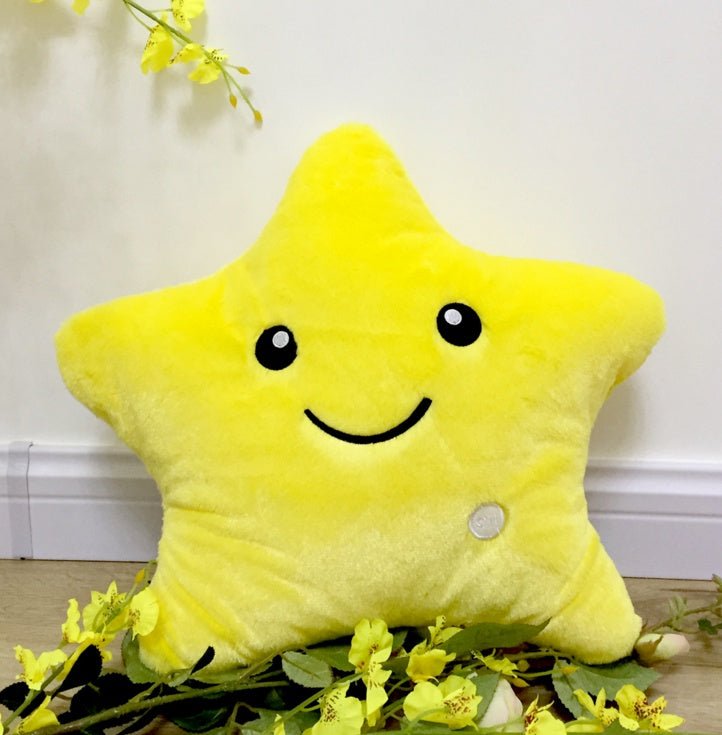 34CM Unique Toy Luminous Pillow Vivid Star Design LED Light Colorful Cushion Stars Plush Pillow Toys Gift For Kids Children Girl $34.49 Dana Fashion Color: Yellow style: Pentagram Toys & Hobbies Age Range: >3 years old Filling: PP Cotton Size: 41cm*33cm*1