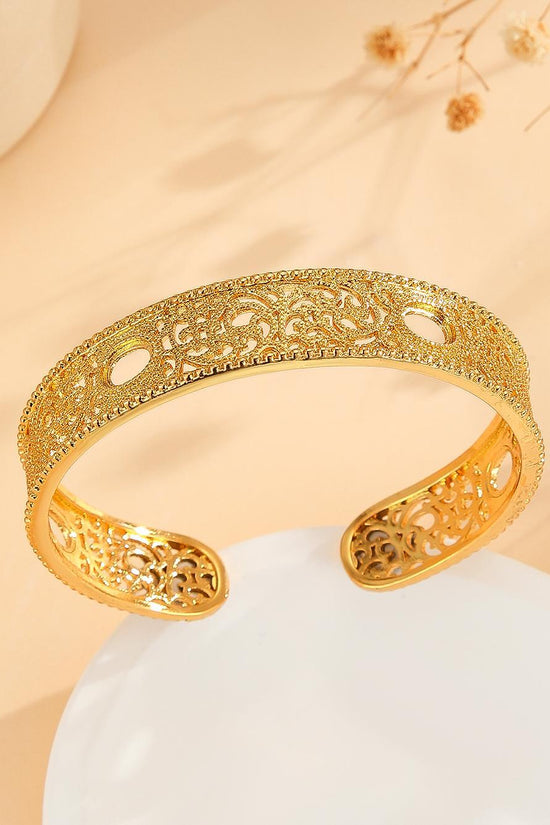 1pcs Luxury Style Gold Bracelet Hollowed Out Lace Flower Design Wedding Gold Jewelry