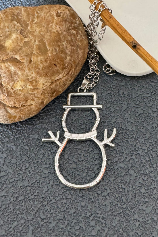 Personalized Snowman Earrings And Pendant Fashion Simple Christmas Hollow Necklace For Women Jewelry
