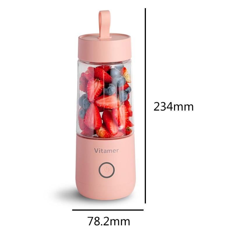 350ml Portable Blender Juicer Electric USB Rechargeable Mixer Smoothie Slushy Cup Juice Blender Bottle USB Charging Kitchen Gadgets $54.65 Dana Fashion Color: Pink Dana's Kitchen Overview: 1. Multi-function. With two functions of bottle and juicer. One pr