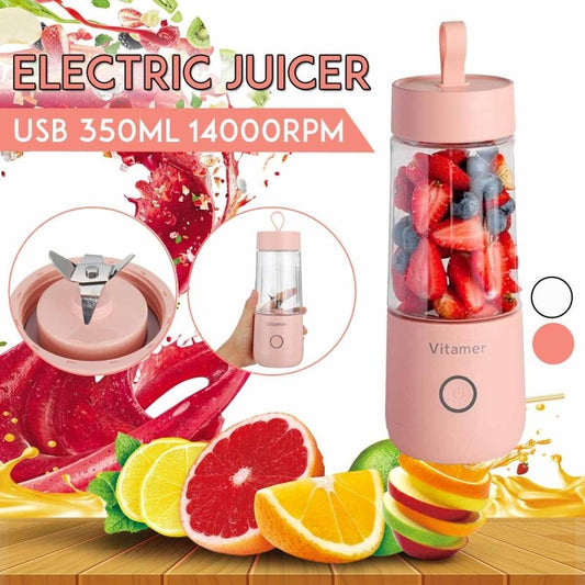 350ml Portable Blender Juicer Electric USB Rechargeable Mixer Smoothie Slushy Cup Juice Blender Bottle USB Charging Kitchen Gadgets $54.65 Dana Fashion Color: Pink Dana's Kitchen Overview: 1. Multi-function. With two functions of bottle and juicer. One pr