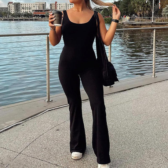 Slim Fit Hip Raise Jumpsuit Sexy Backless Exercise Yoga Clothes - DanaFashionstore