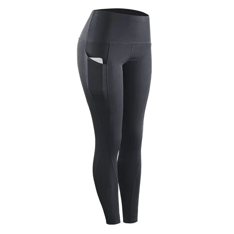Women Compression Skinny Fitness Leggings Women Stretch Sportswear Casual Leggings Pants with Pocket - DanaFashionstore