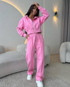 Cinched Hoodie Sweater Casual Cotton Suit