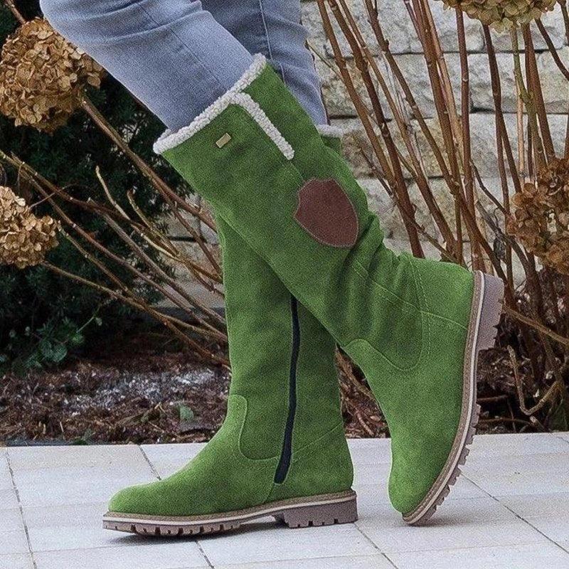 Side zipper turn over round toe snow boots - DanaFashionstore