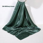 Pure Color Silk Scarf Artificial Silk 90cm Shiny Satin Shawl - DanaFashionstore